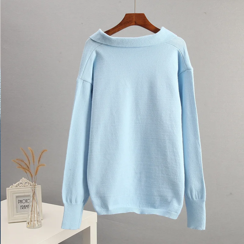 Athvotar Athvotar And Winter New Polo Collar Knitted Women's Sweater Hot Selling Girls