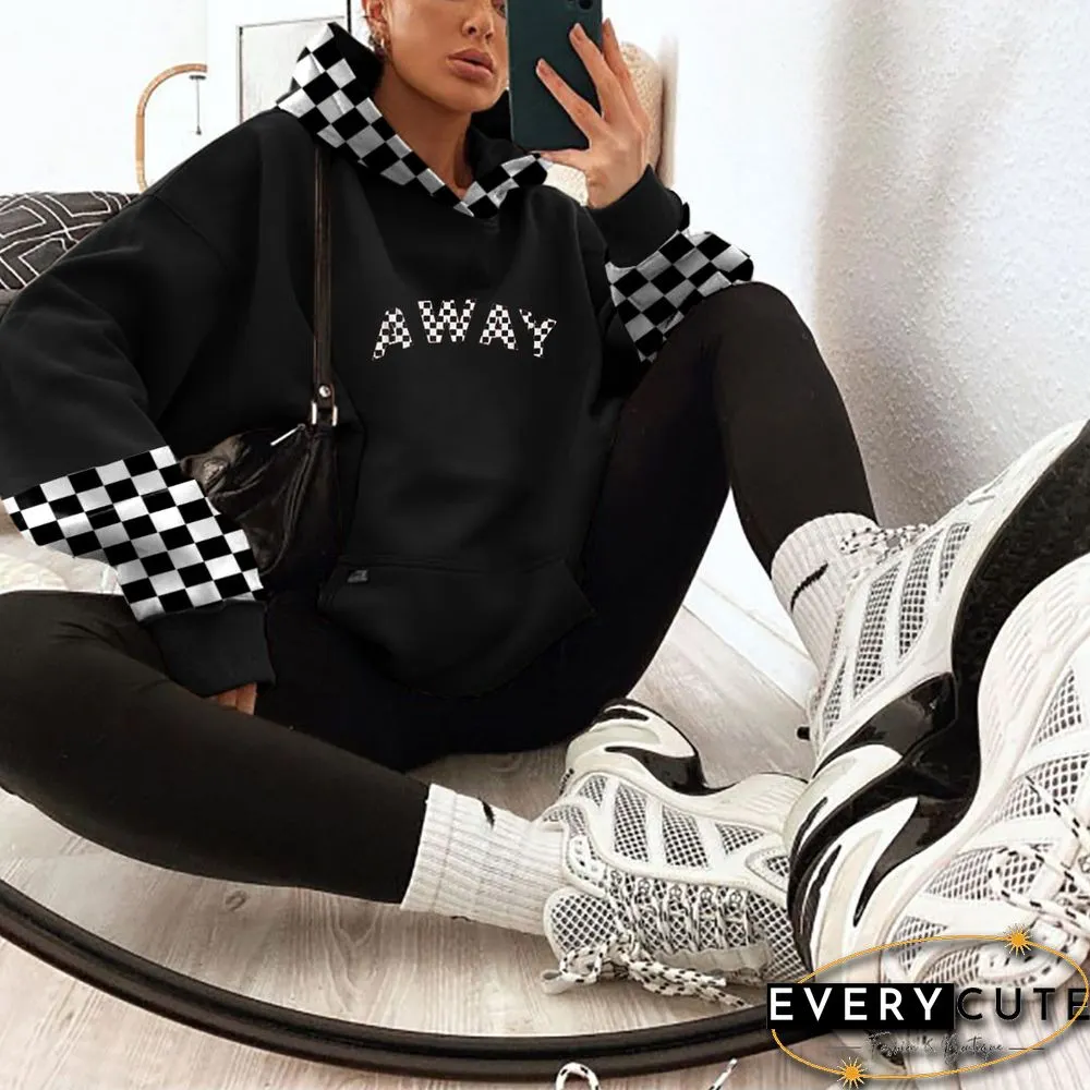 Checkerboard Alwaysprint Vintage Long Sleeve Casual Sweatshirt