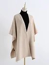 EXCELLENT GIFT--Handmade High-end Autumn and Winter High-end Warm Wool Shawl Cape Loose Knitted Cardigan Cape