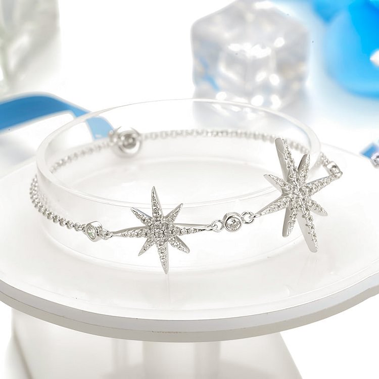 For Love- S925 How Special You are Eight-pointed Star Diamonds Bracelet