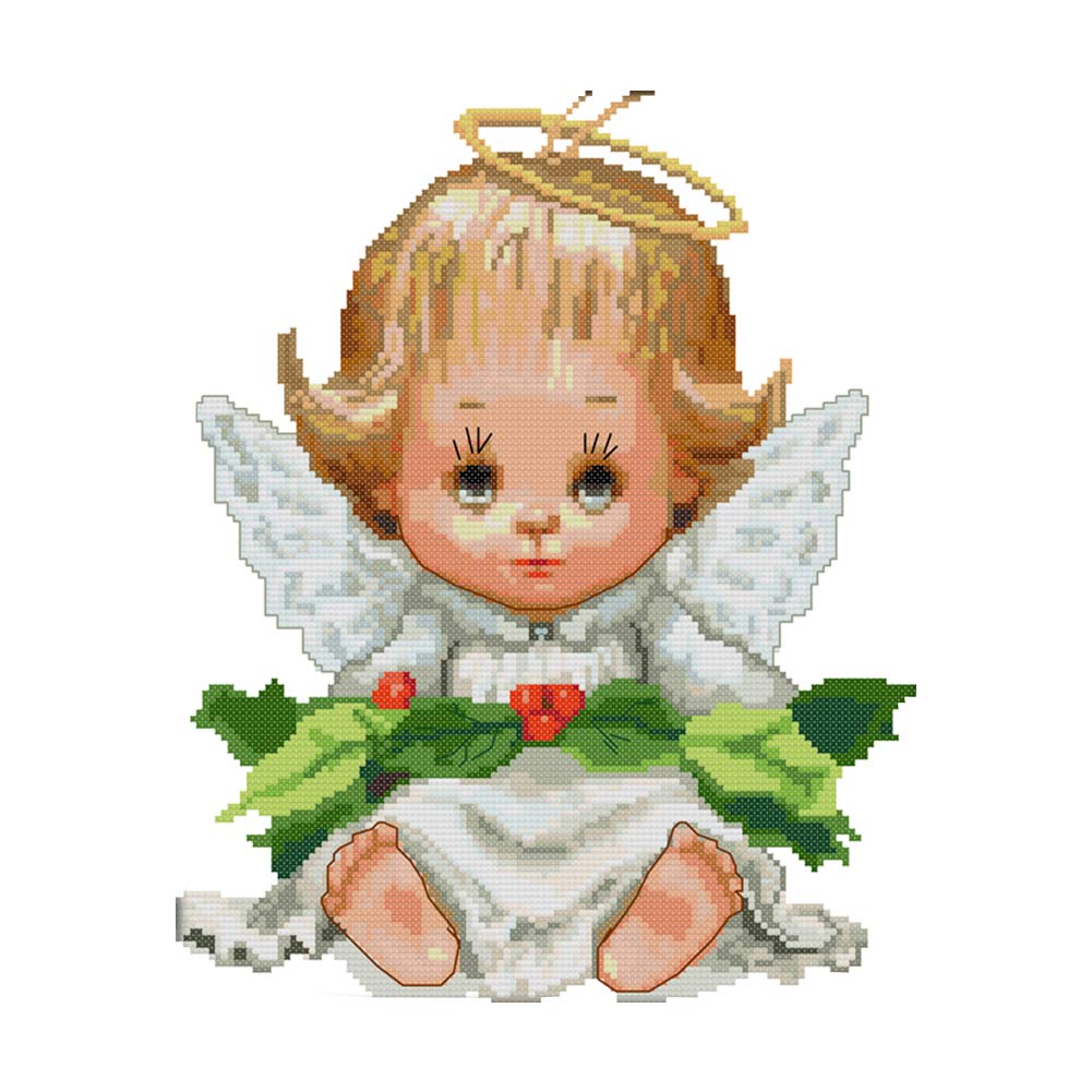

Baby Angel - 14CT Stamped Cross Stitch - 29*34CM, 501 Original