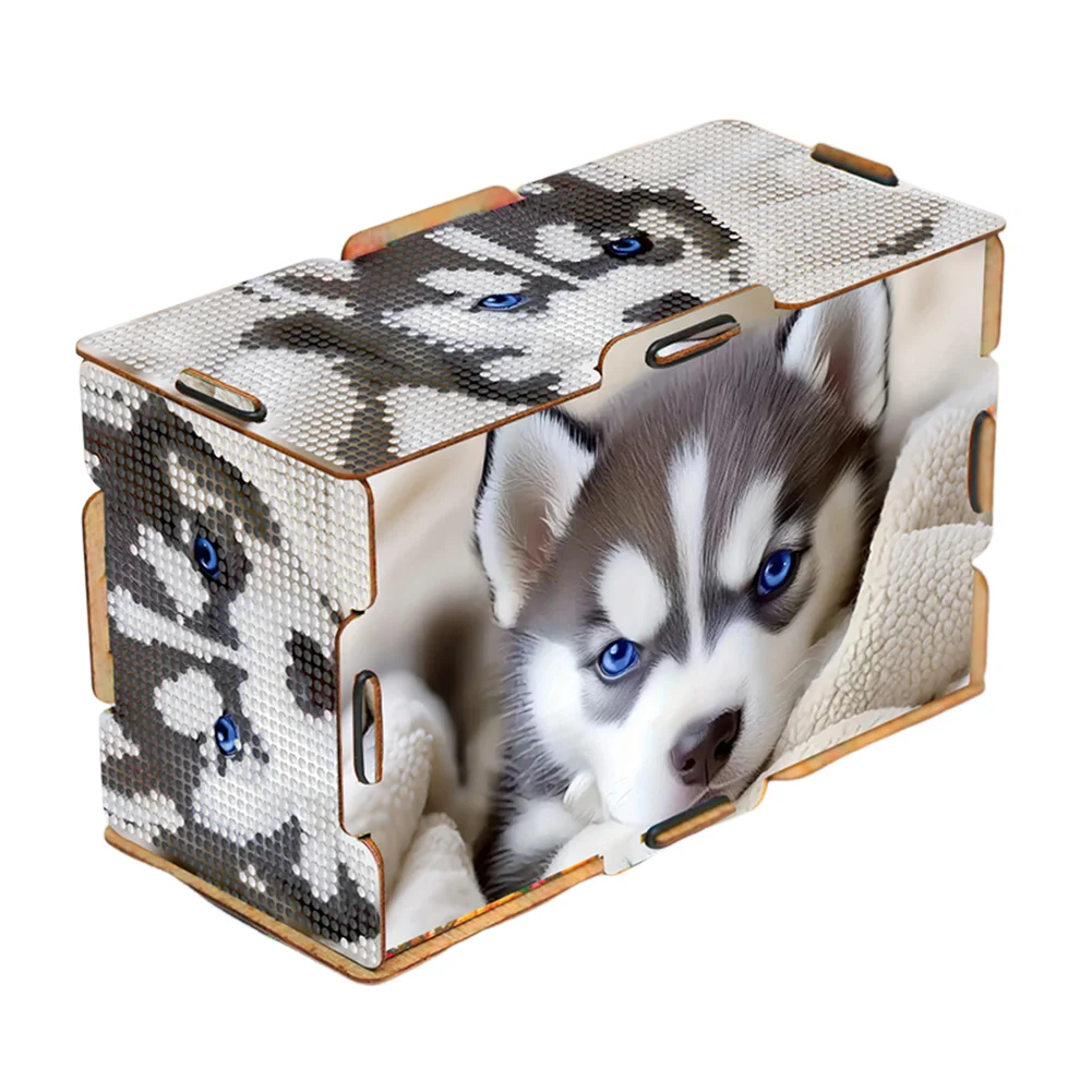 Diamond Painting Tissue Box Kits Decorative Rhinestone Craft Kit (Husky)