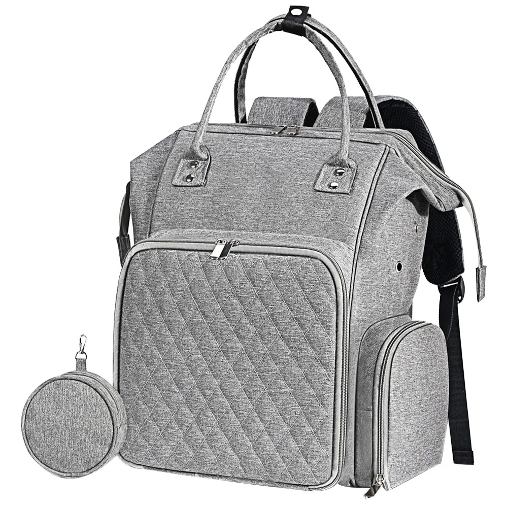Oxford mochila portátil almacenamiento ganchillo agujas shoulde bolsas (gris)