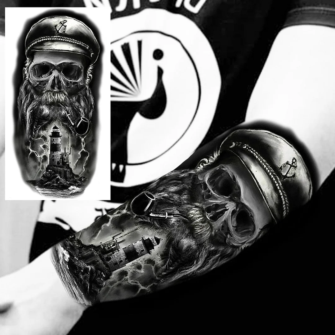 Praying Lion Cross Temporary Tattoos For Men Women Clown Wolf Tiger Flower Compass Fake Tattoo Sticker Forearm Waterproof Tatoos