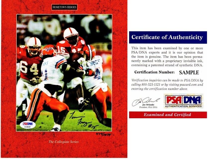 Tommie Frazier Signed Nebraska Cornhuskers Autographed 8x10 inch Photo Poster painting + PSA/DNA