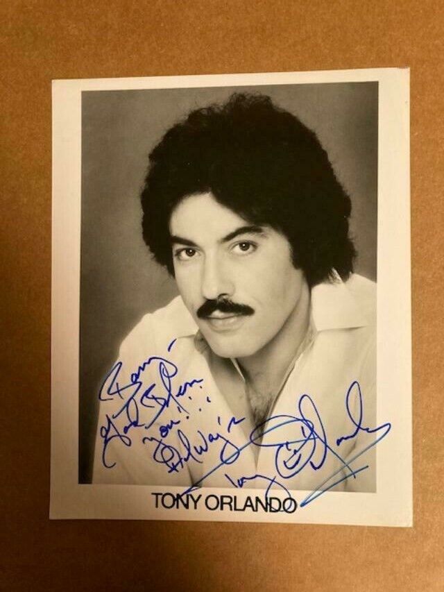 Tony Orlando Musician Signed 8x10 Handsome Photo Poster painting - Auction House/JSA COA