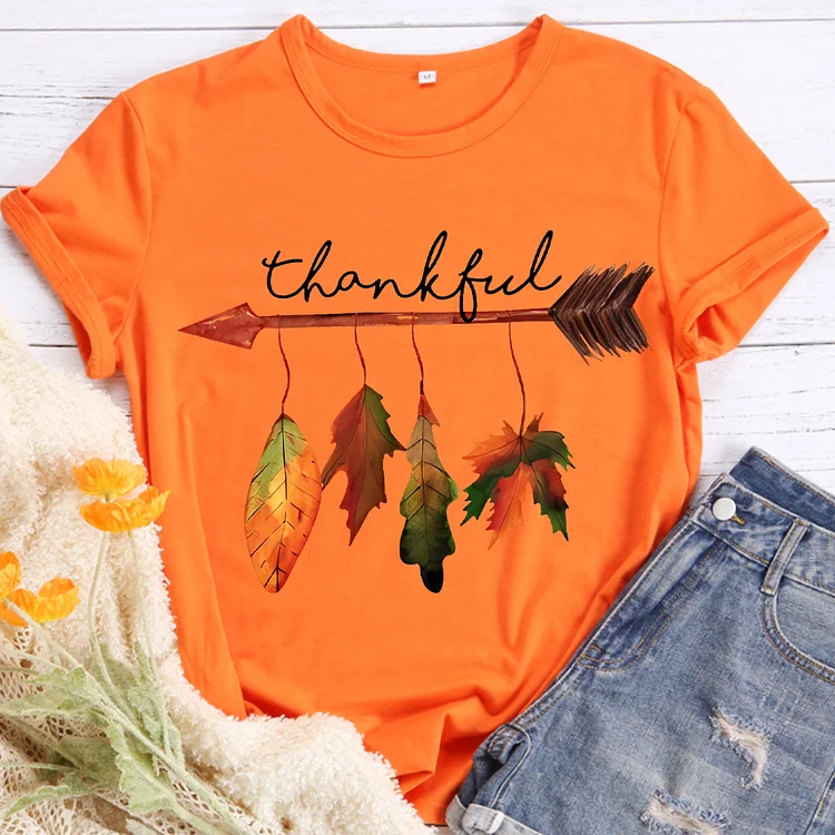 Be Thankful Fall Round Neck T-shirt