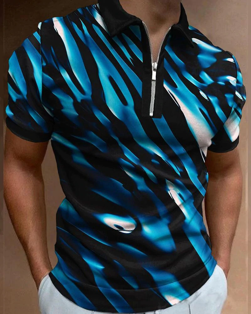 Men's casual printed polo shirt