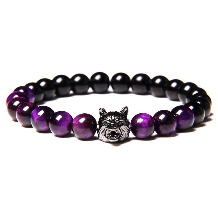 Purple Tiger Eye Wolf Bracelet