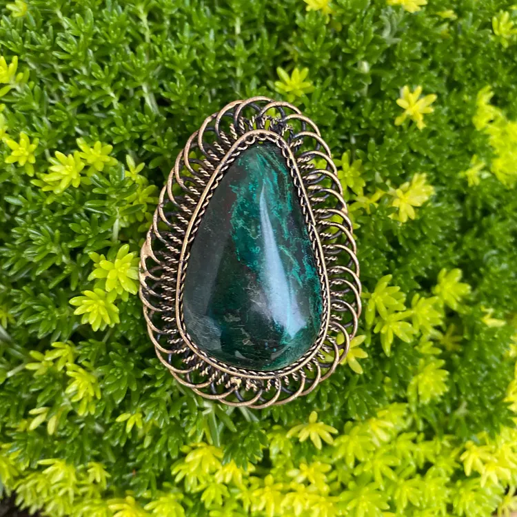 Parrot Wing Chrysocolla Pendant Pin in Sterling Silver