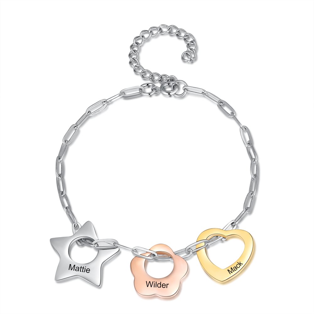 Personalisiertes Armband mit 3 Namen n3 Kettenmachen