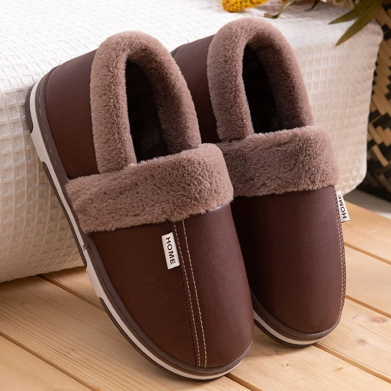 Qengg MCCKLE Women's Home Slippers Plush Warm House Shoes for Women 2021 Non-slip Soft Winter Indoors Bedroom Couples Floor Slipper
