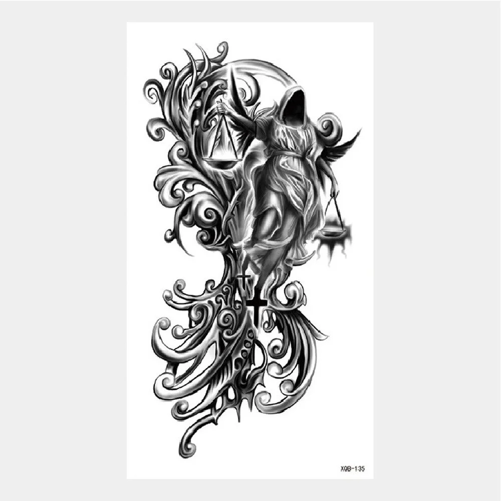 Sdrawing Tattoo Stickers Animal Tatoo Sticker Flying Dragon Wolf Head Tiger Dream Catcher Fake Tatto Body Art Makeup Stickers