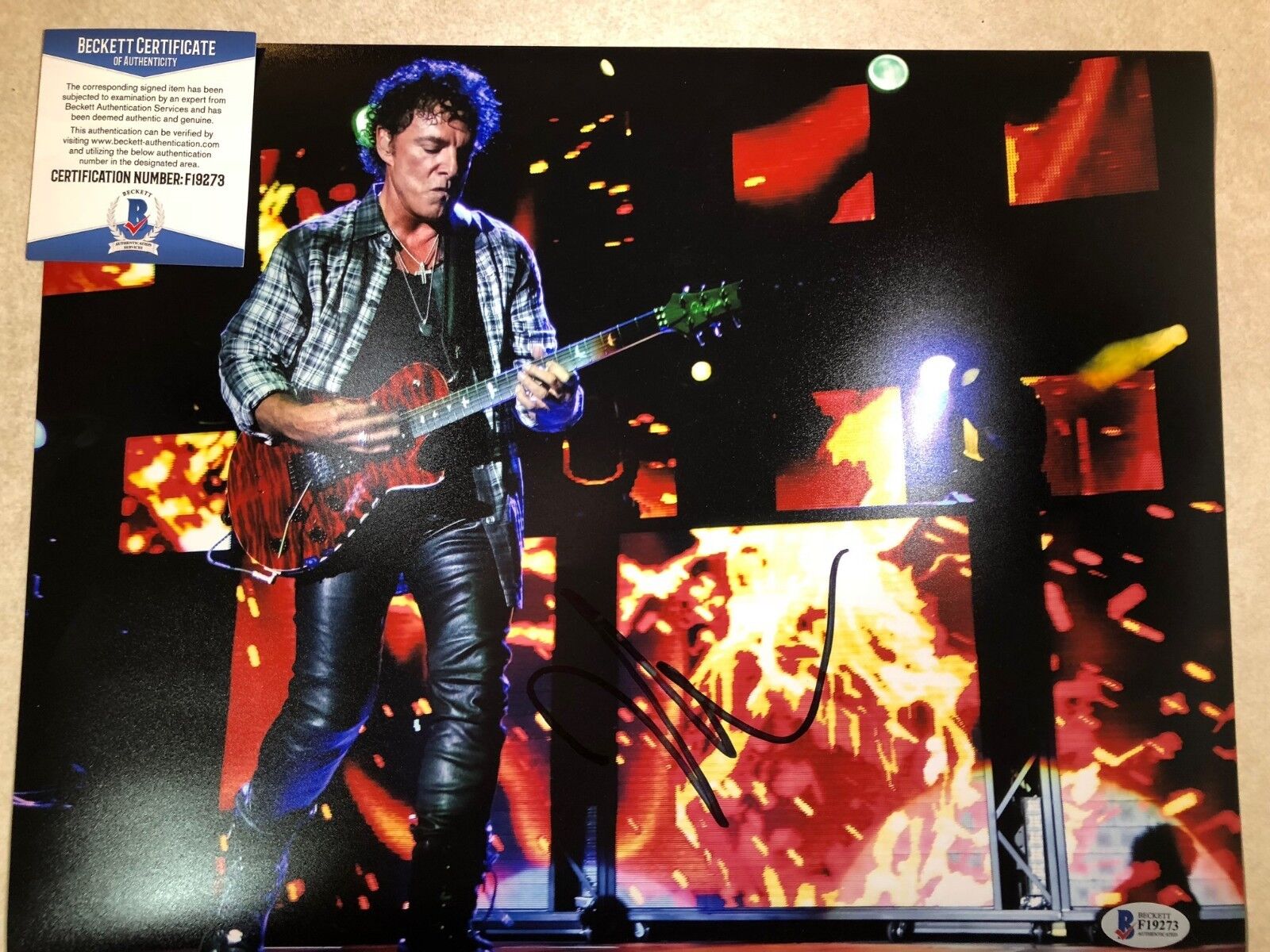 Journey NEAL SCHON Signed 11x14 Photo Poster painting Beckett BAS F19273