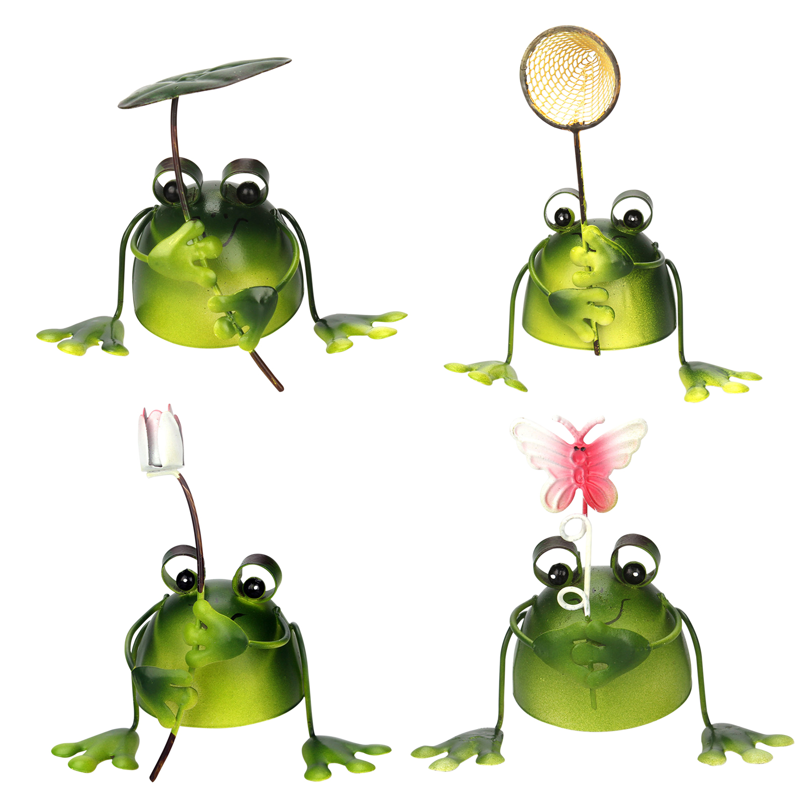 

Frog Garden Statues - Garden Frogs Art Figurines Fairy Sculptures 4 Pack, 501 Original