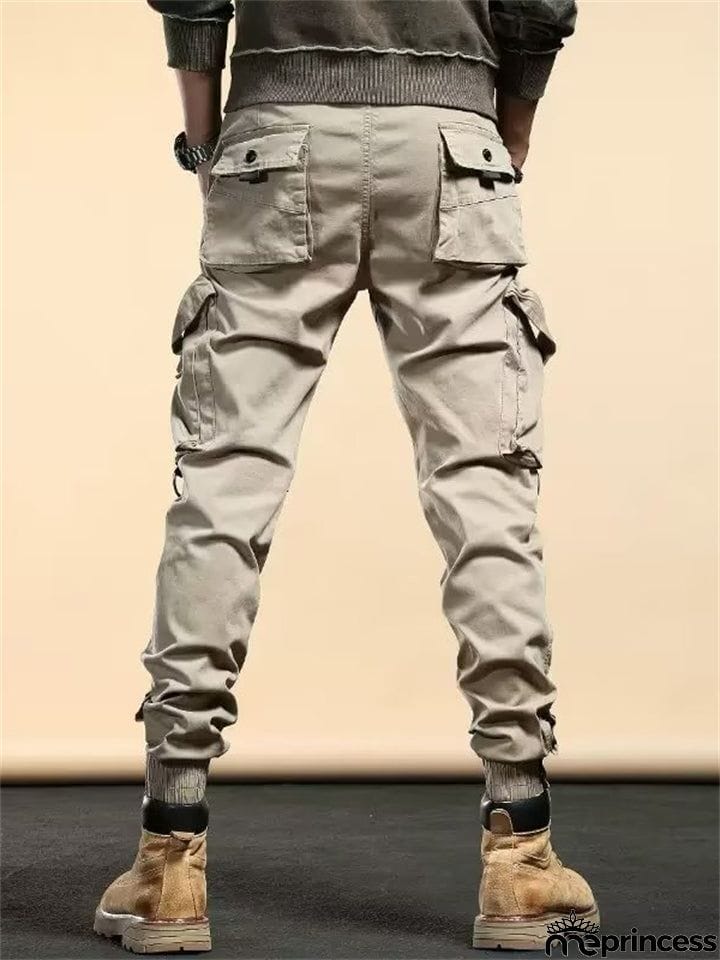 Men's Streetwear Slim Fit Ankle-tied Cargo Pants