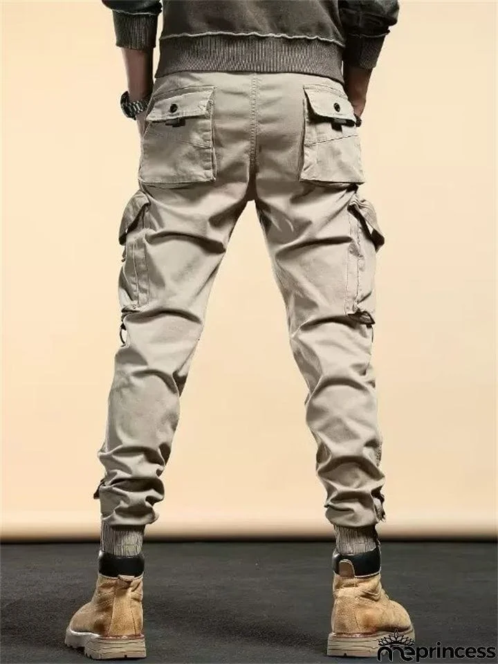 Men's Streetwear Slim Fit Ankle-tied Cargo Pants