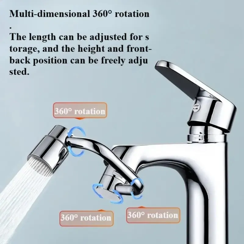 Product Introduction of 1440° Rotatable Faucet Aerator Extension for Toddlers, Dual Sprayer Mode Bathroom & Kitchen Faucet Attachment, Tap Head Replacement for Smart Face Washing 5
