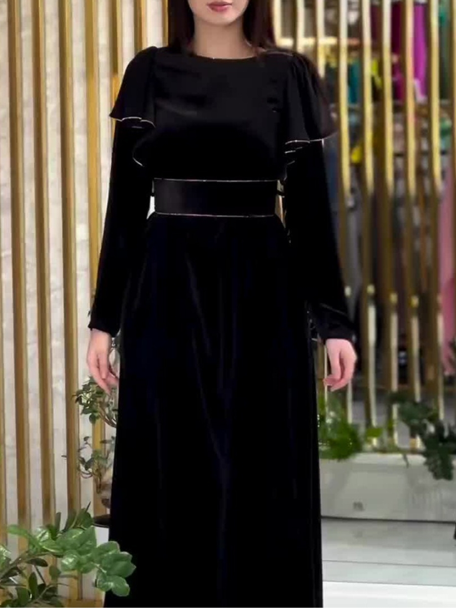 French Elegant Long Sleeve Slim Fit Black Dress | Oxredo Shop Ramadan Sale