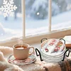 (US Local)6pcs Set Xmas Theme DIY Diamond Painting Coasters Kit with Holder Kit