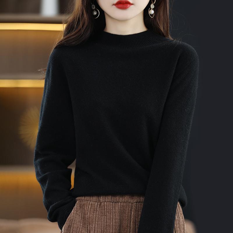 Cashmere Sweater Half Turtleneck Pullover Autumn /Winter Cashmere Sweater Women Casual Knitted Tops Female | Launchpadint
