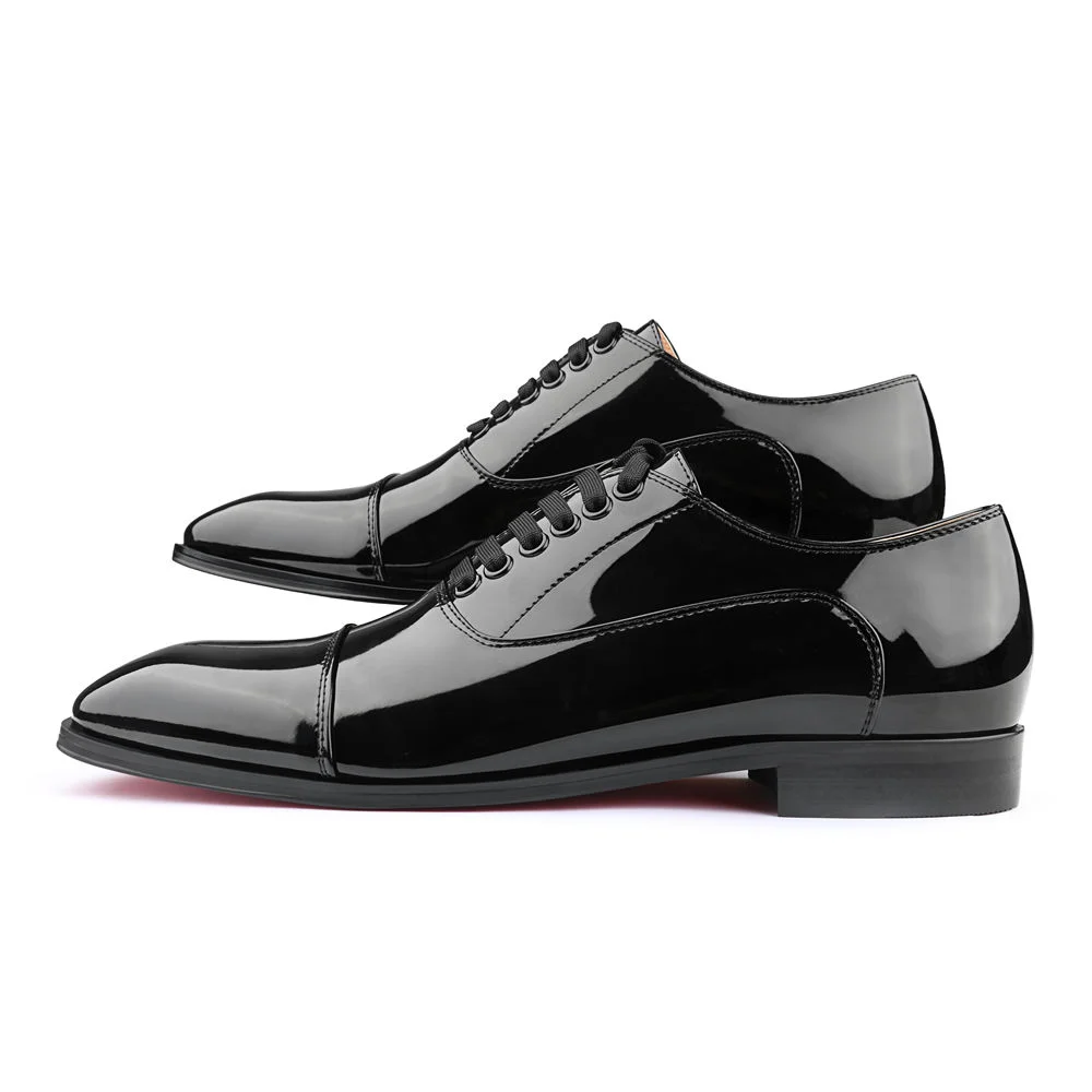 Merumote Gentleman's Oxford Shoes Red bottom Classic LaceUp Formal Party Shoes-MERUMOTE