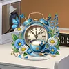 Flower Alarm Clock Diamond Dot Painting Ornament DIY Double Sided Stand