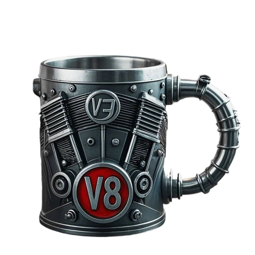 Engine coffee mug side view