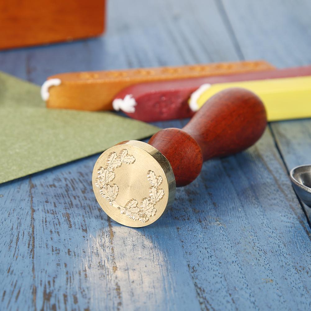 Retro Plant Pattern Sealing Wax Wooden Handle - Wax Seal Stamp от Peggybuy WW