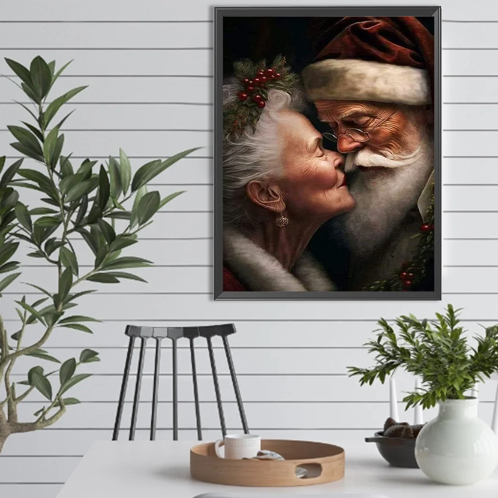 Diamond Painting - Full Square Drill - Xmas Old Couple(Canvas|30*40cm)