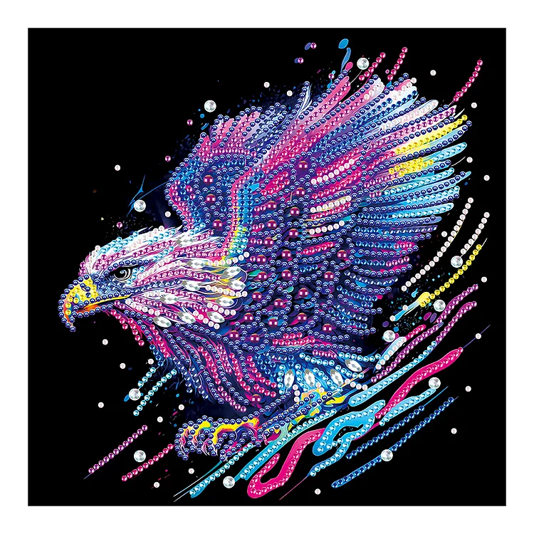 Colored Eagle 30*30CM(Canvas) Special Shaped Drill Diamond Painting gbfke