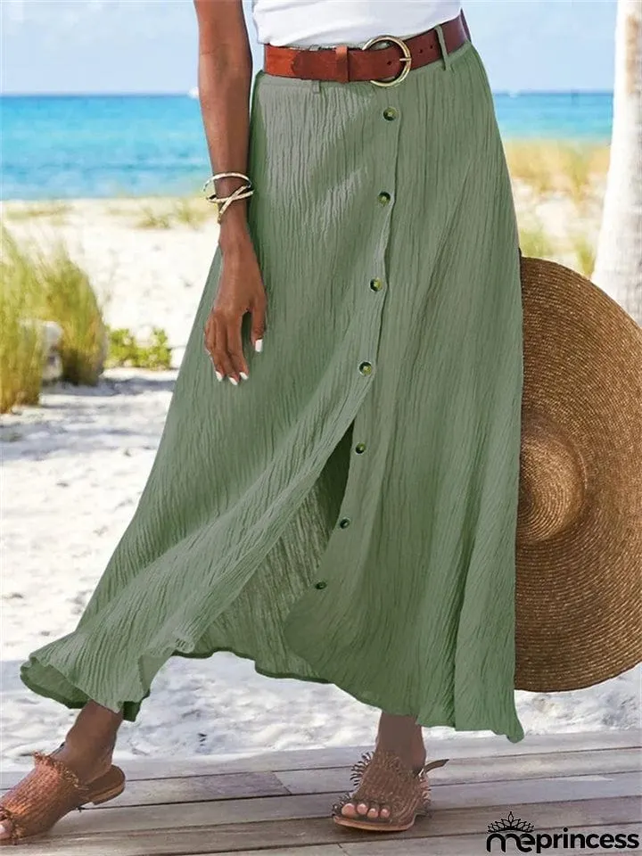 Casual Solid Color Skirts For Women