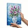 (20x30cm)DIY Flower Vase Framed Handmade Pearl Painting Art Craft Kit Living Home Decor