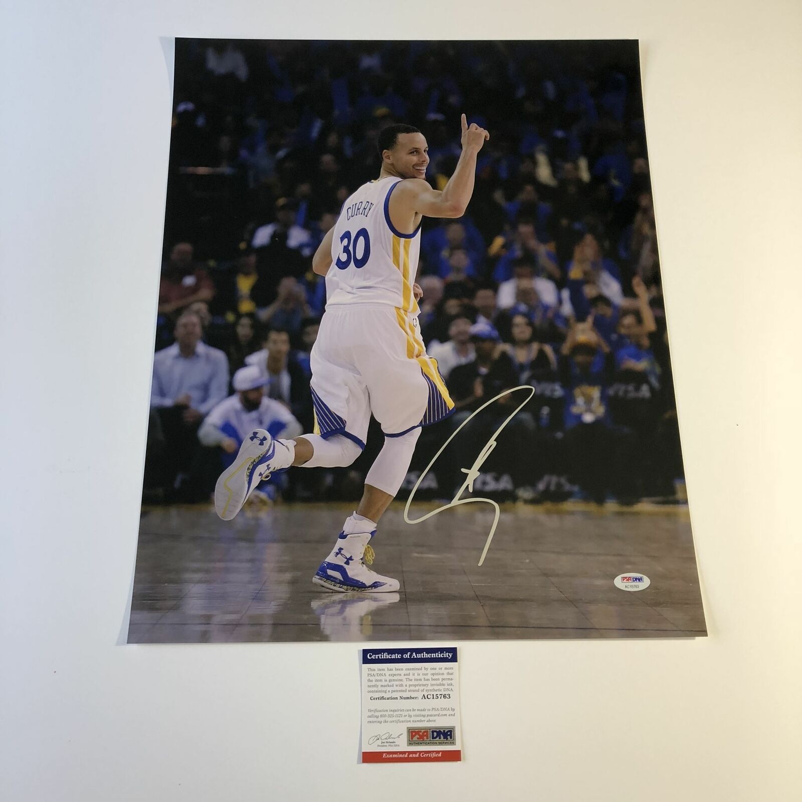 Stephen Curry signed 16x20 Photo Poster painting PSA/DNA Golden State Warriors Autographed