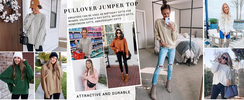Ebifin Womens Oversized Tunic Sweaters Fall Slouchy Long Sleeve Ribbed Knit Side Slit Pullover Jumper Ebifin Womens Oversized Tunic Sweaters Fall Slouchy Long Sleeve Ribbed Knit Side Slit Pullover Jumper