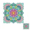 DIY Mandala Diamond Painting Refrigerator Magnet 360 Rotating Diamond Art Magnetic Refrigerator Sticker Double-Layer Rhinestone Refrigerators Stickers for Home Wall Kitchen Decoration