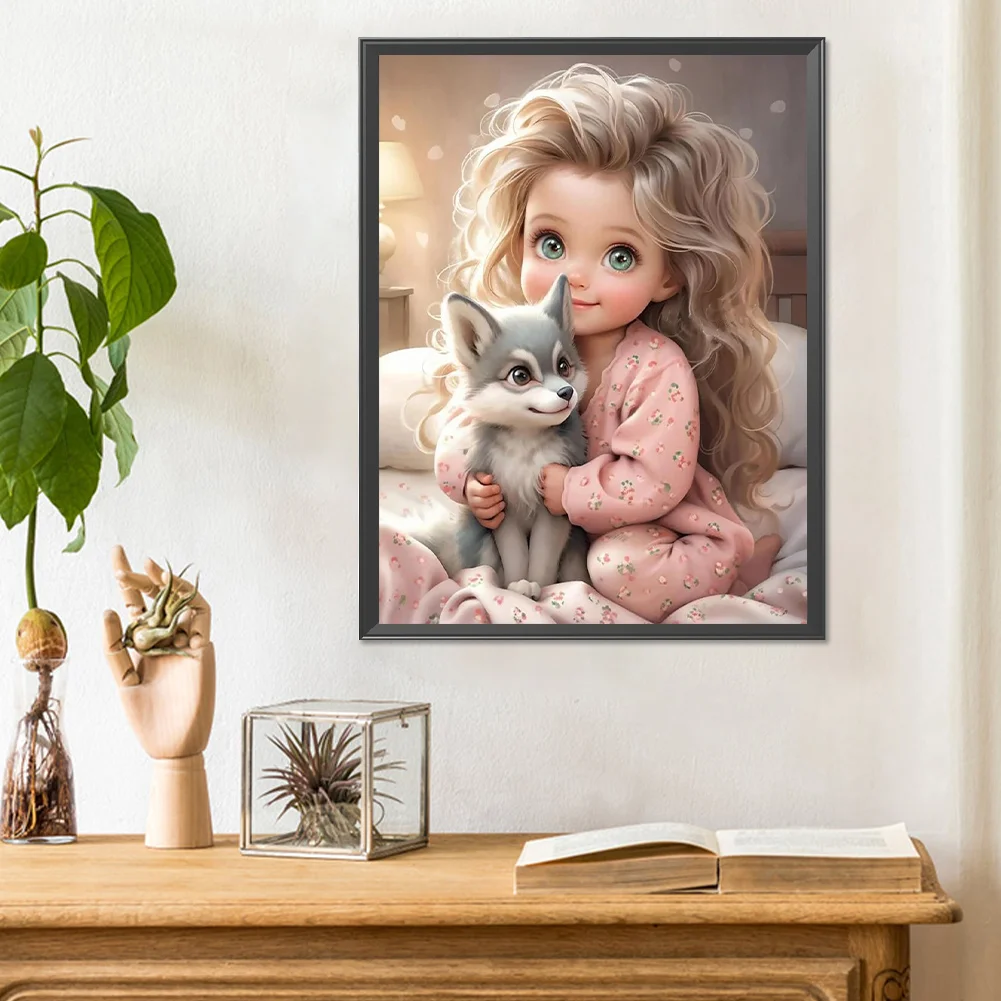 Diamond Painting - Full Round Drill - Curly Hair Big Eyes Girl(Canvas|30*40cm)