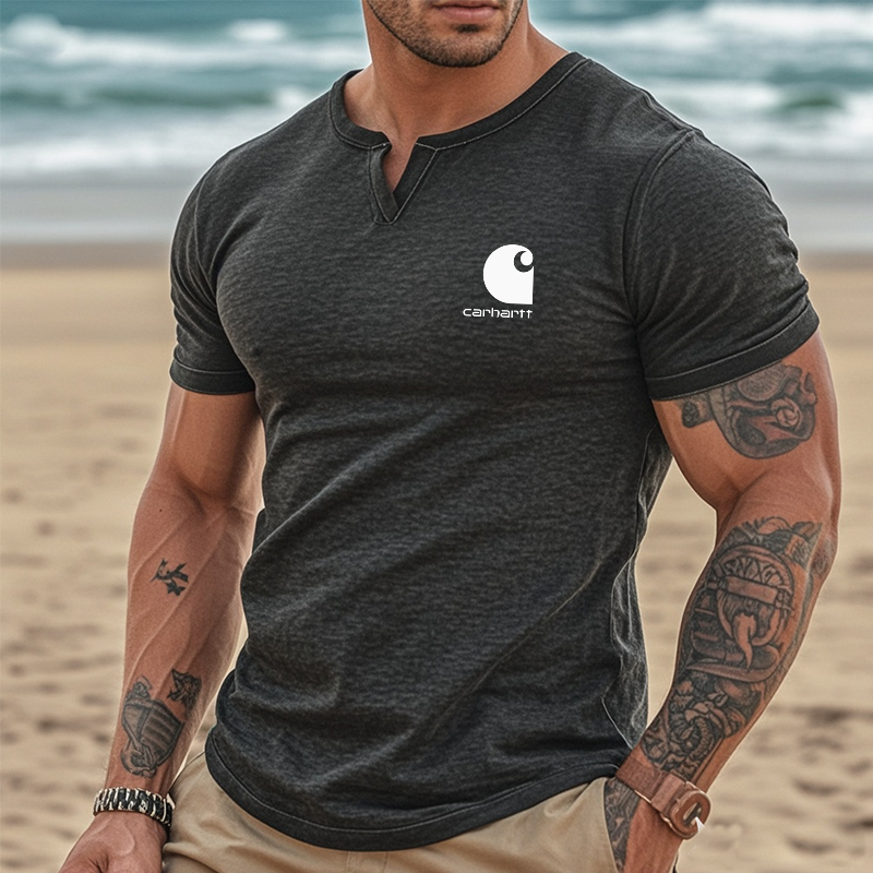 Men's Vintage Slim Fit Henley T-Shirt