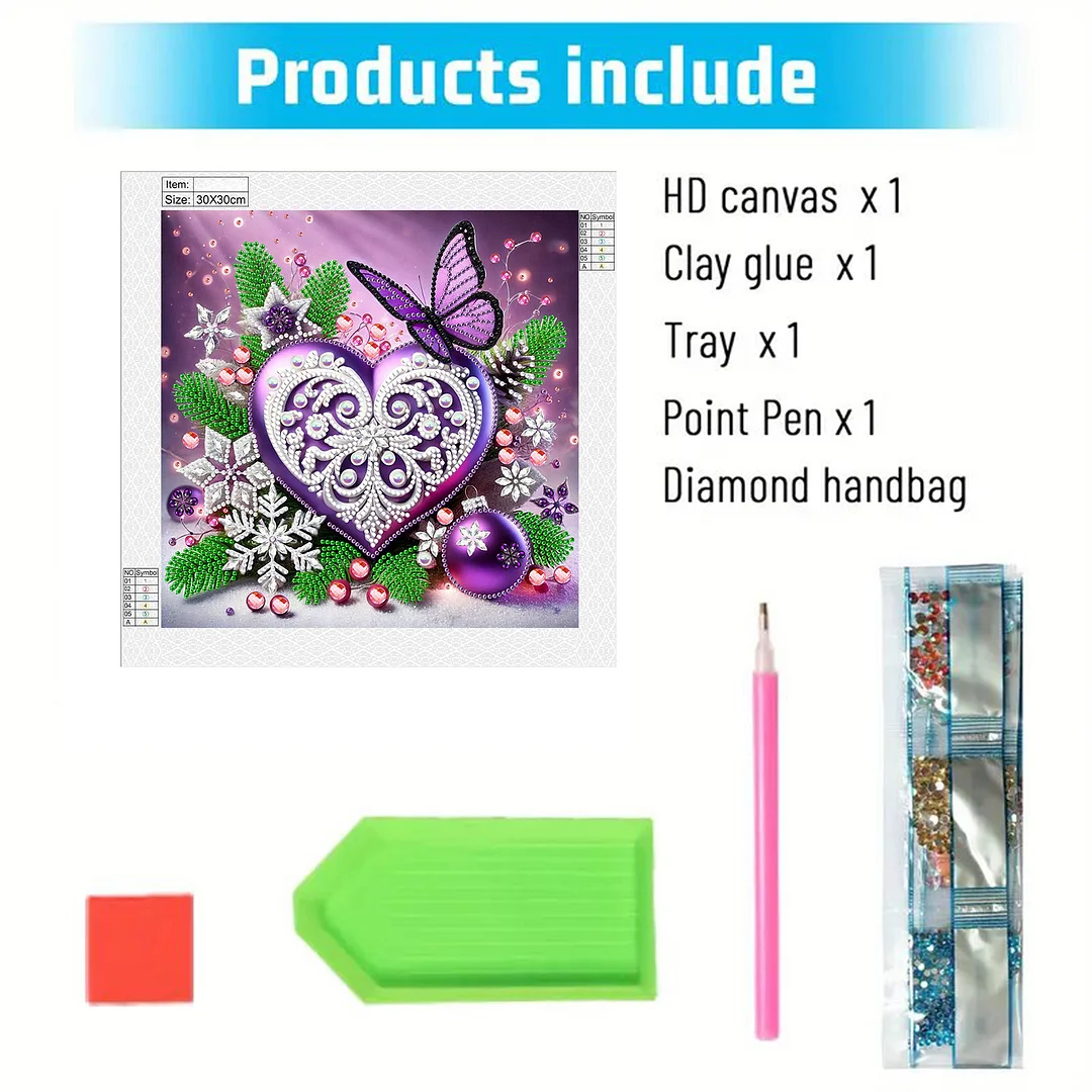 Flowers Butterfly - Diamond Painting - Partial Special Shaped Drill(Canvas|30*30cm)