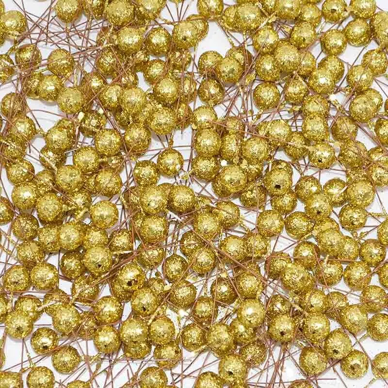 50pcs 12mm Mini Pearl Plastic Stamen Artificial Flower Cherry Fruit Stamens Wedding Christmas Wreaths DIY Gift Box Decoration
