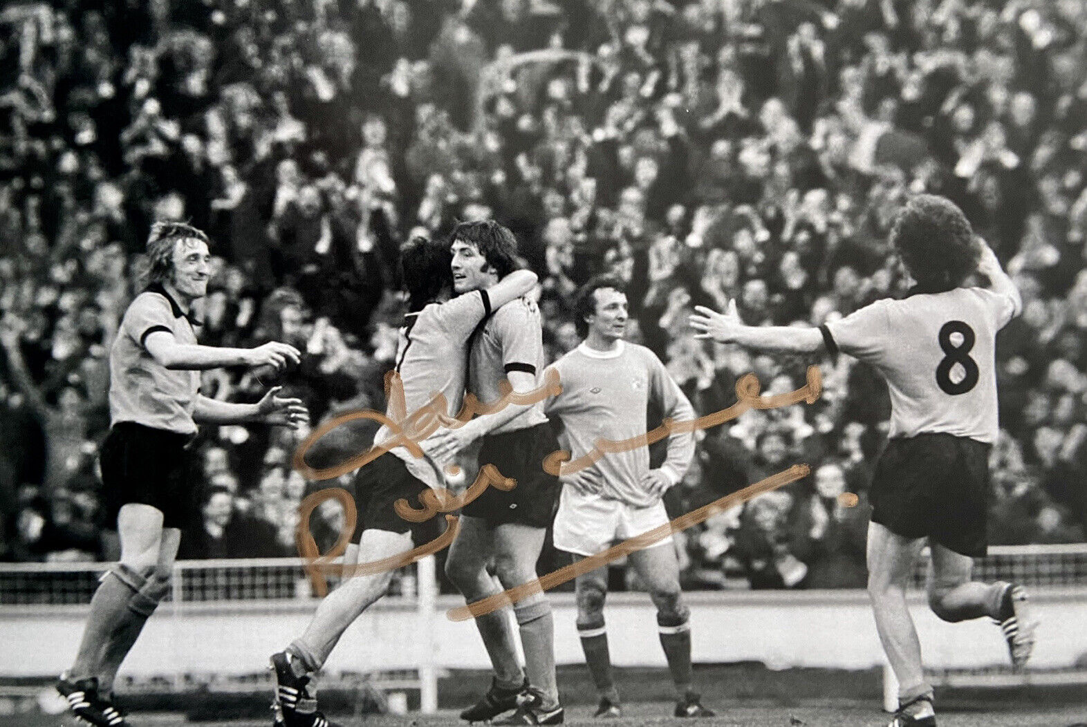 JOHN RICHARDS Signed Photo Poster painting Wolverhampton Wanderers 1974 League Cup Final AFTAL