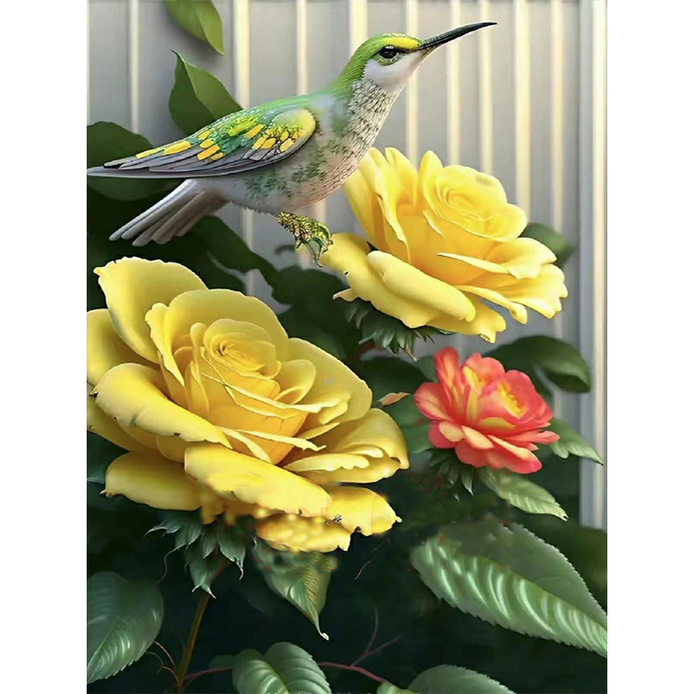 Hummingbird And Yellow Flower - 5D Diamond Painting