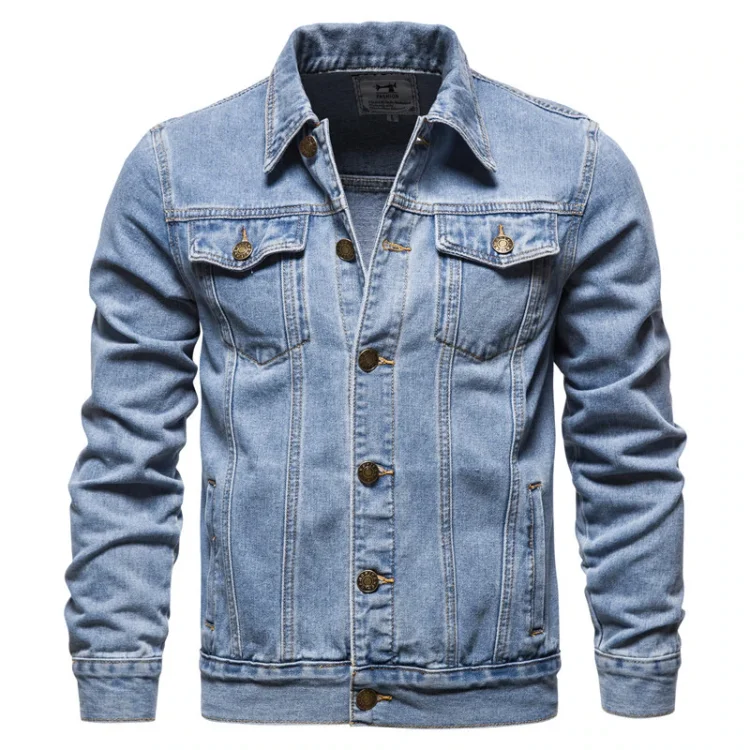 Men's Western Denim Jacket Cotton Casual Slim Shirt