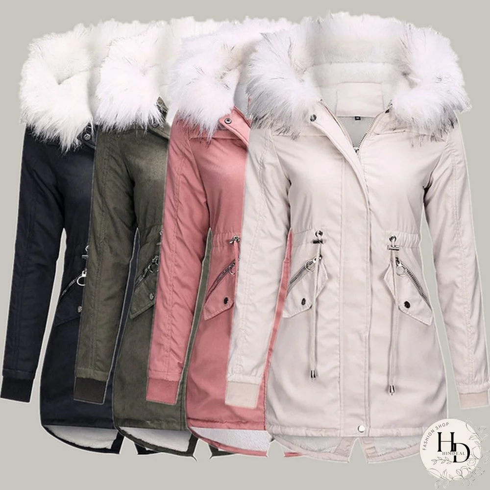 Hood Crew Autumn and Winter Fashion Women Outdoor Casual Windbreaker Padded Warm Hooded Jacket Coat . 4 Colors