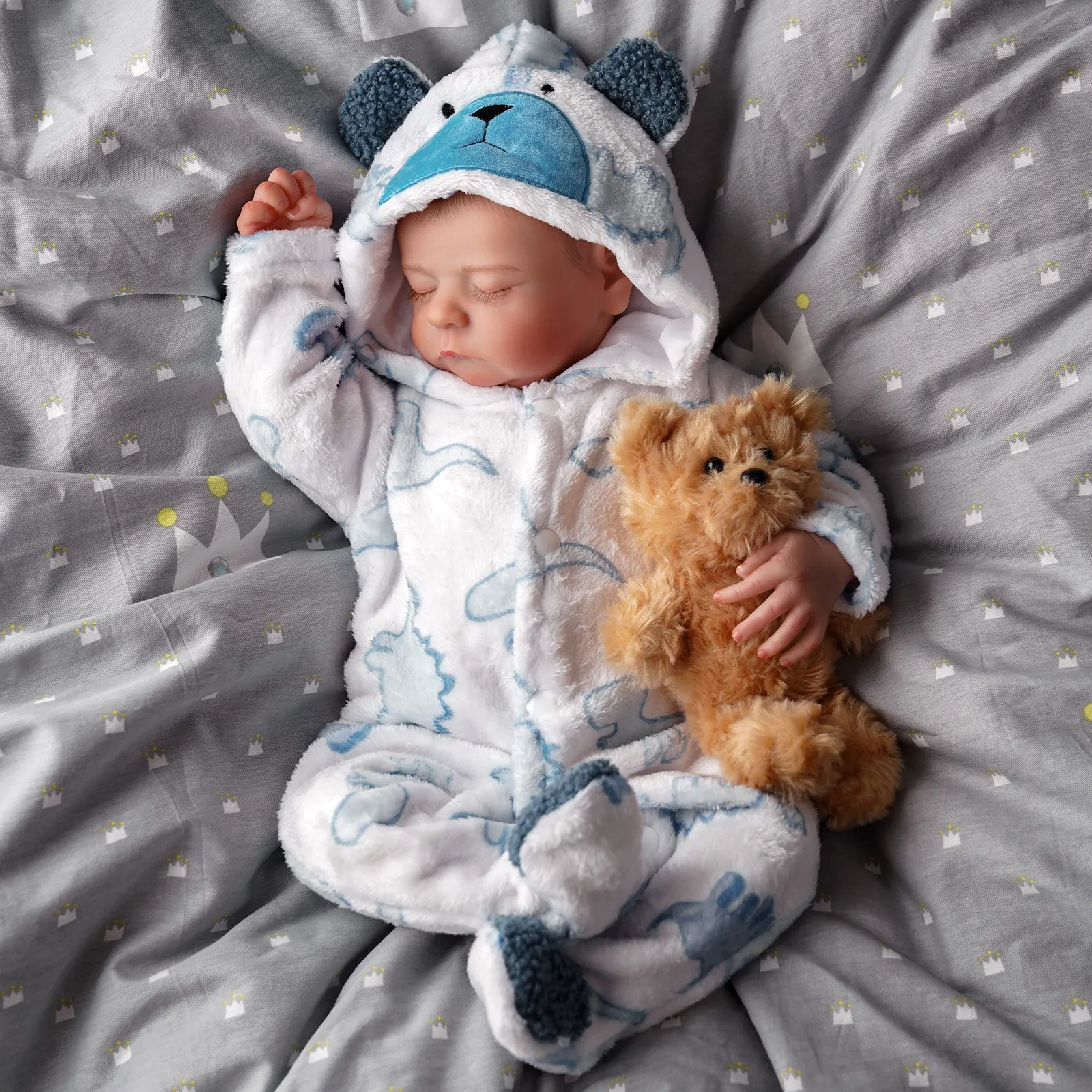 Babeside Sleeping Reborn Baby Noah 20'' Little Infant Boy Best Gift for Kids Blue-Cloth Body(Soft to Snuggle)