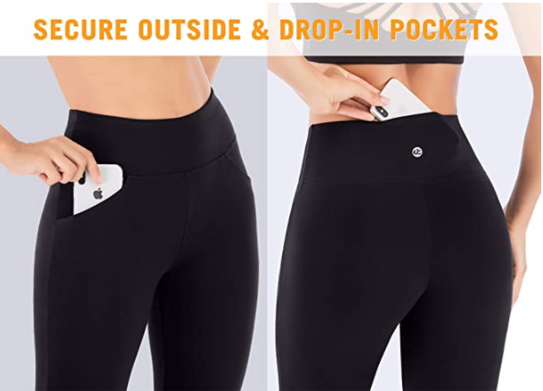 JOYSPELS Bootcut Yoga Pants with Side Pockets for Women High Waist