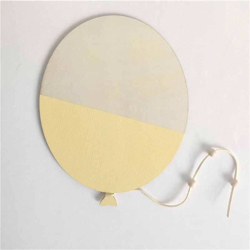 INS Nordic Wooden Balloon Wall Stickers For Kids Room Decorations Ornaments Baby Bedroom Wall Murals Nursery Decor Photo Props