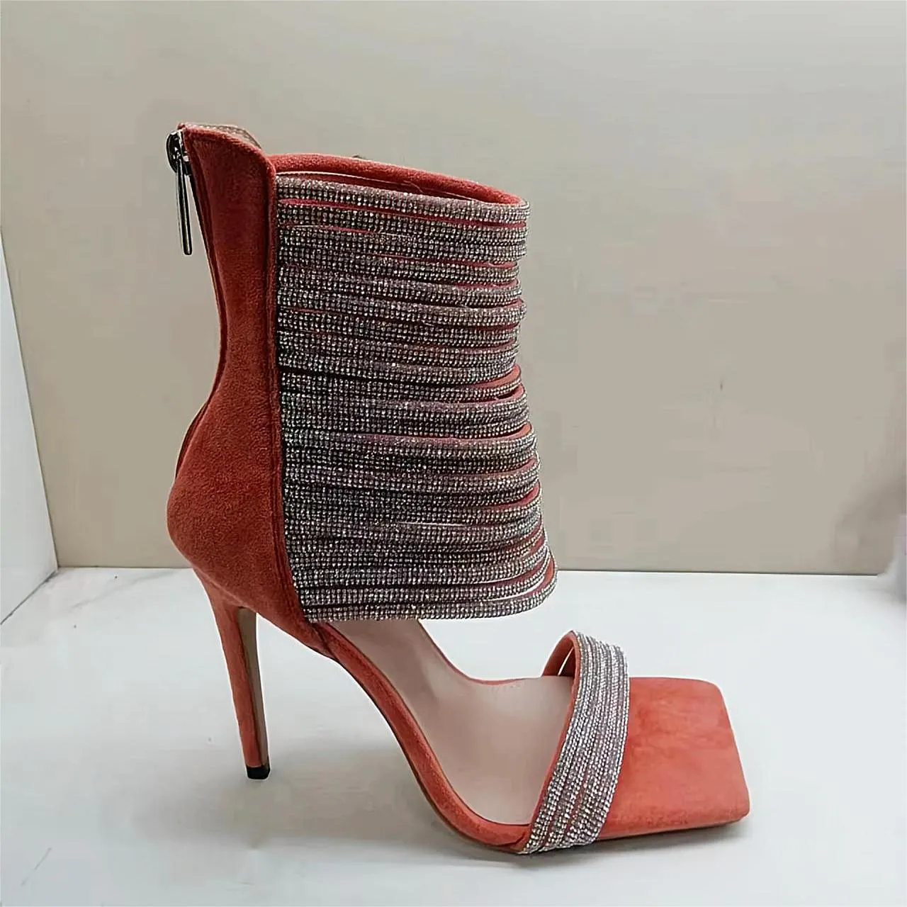 VCSHOES Amazing High Heels Sandals Knot Rope Gladiator Women Ankle Wrap Cross Strap Sandal Boots Cut-outs Stiletto Pumps Shoes 43