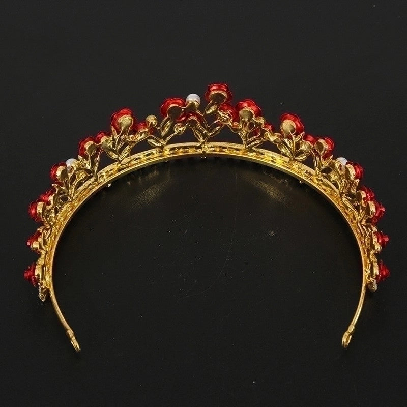 Elegant Crown Metal Plating Inlay Rhinestones Crown