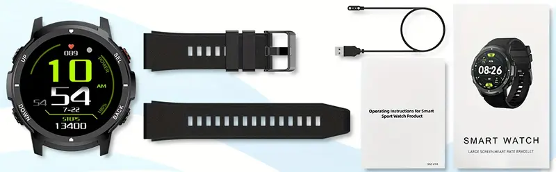 s52 smart mens watch 1 39 smartwatch with wireless calling sleep monitoring 110 sports compatible with iphone usb charging alloy body tft screen lithium battery polymer 300ma Product details 3